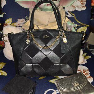 COACH Black Prairie Patchwork Satchel & Coach Wallet